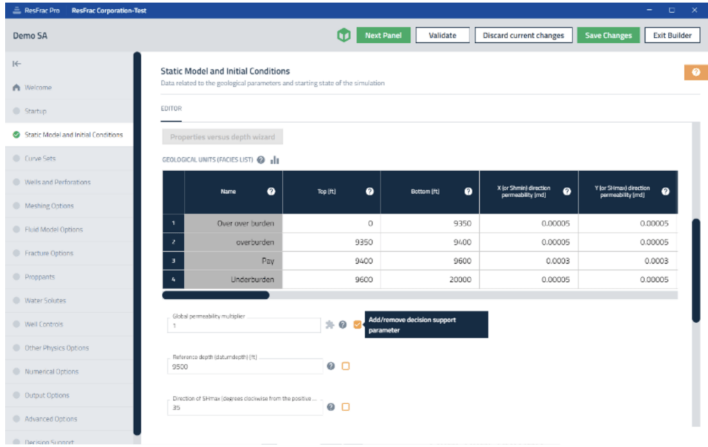 Add/remove decision support parameter